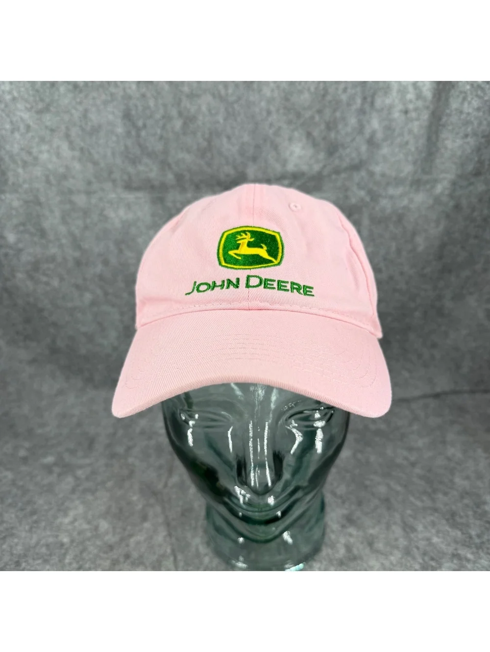 Bundle Girl’s John Deere Adjustable Size Hat Cap & Work Gloves Pink Green 071